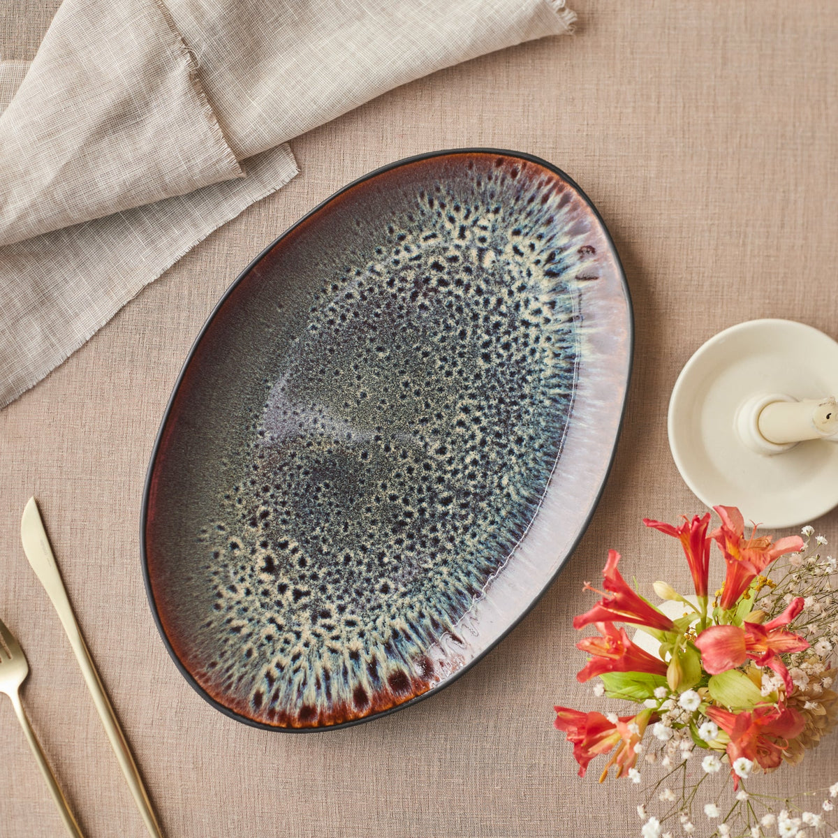 Galactic Black Large Serving Platter 36 cm
