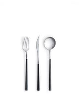 Neo Black cutlery range — dessert pieces