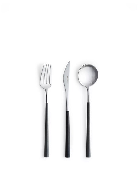 Neo Black cutlery range — dessert pieces