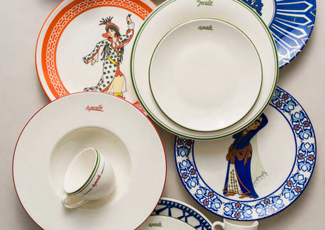 Examples of personalised porcelain plates and cups