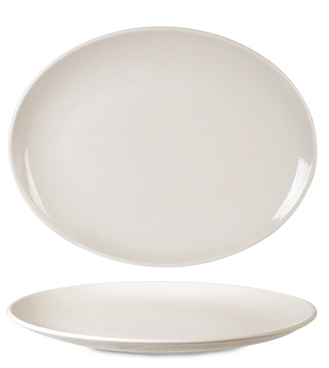 Cream Ellips Oval Plate — catalogue design photograph