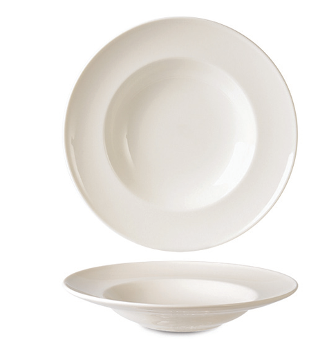 Cream Valencia Pasta Plate — catalogue design photograph